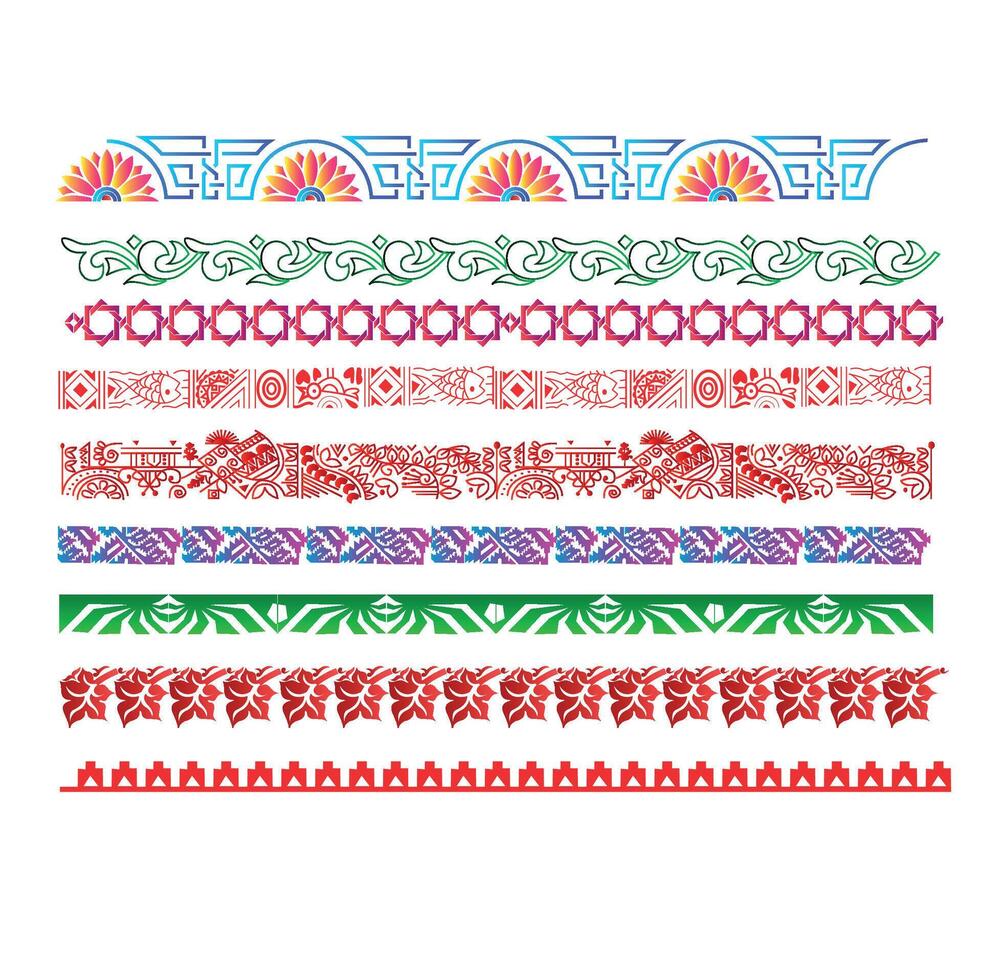 Decorative Border Creative Colorful art vector