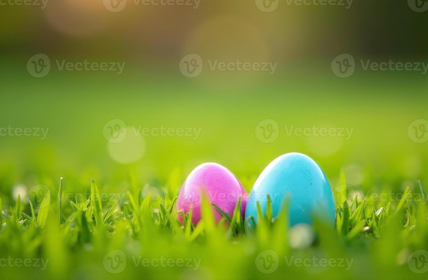 Background with copy space lovely for text and decorated Easter eggs photo