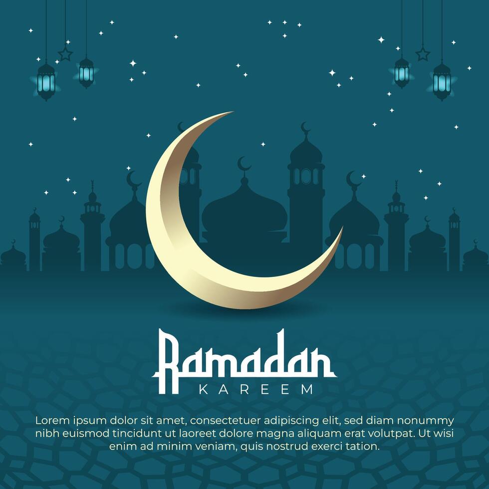 Ramadan Kareem Square Flyer vector