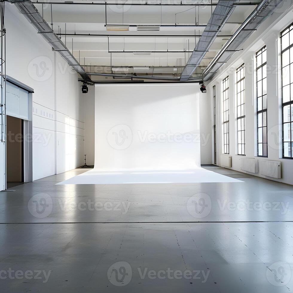 Spacious Industrial Studio with Large Windows and Minimalist Design photo