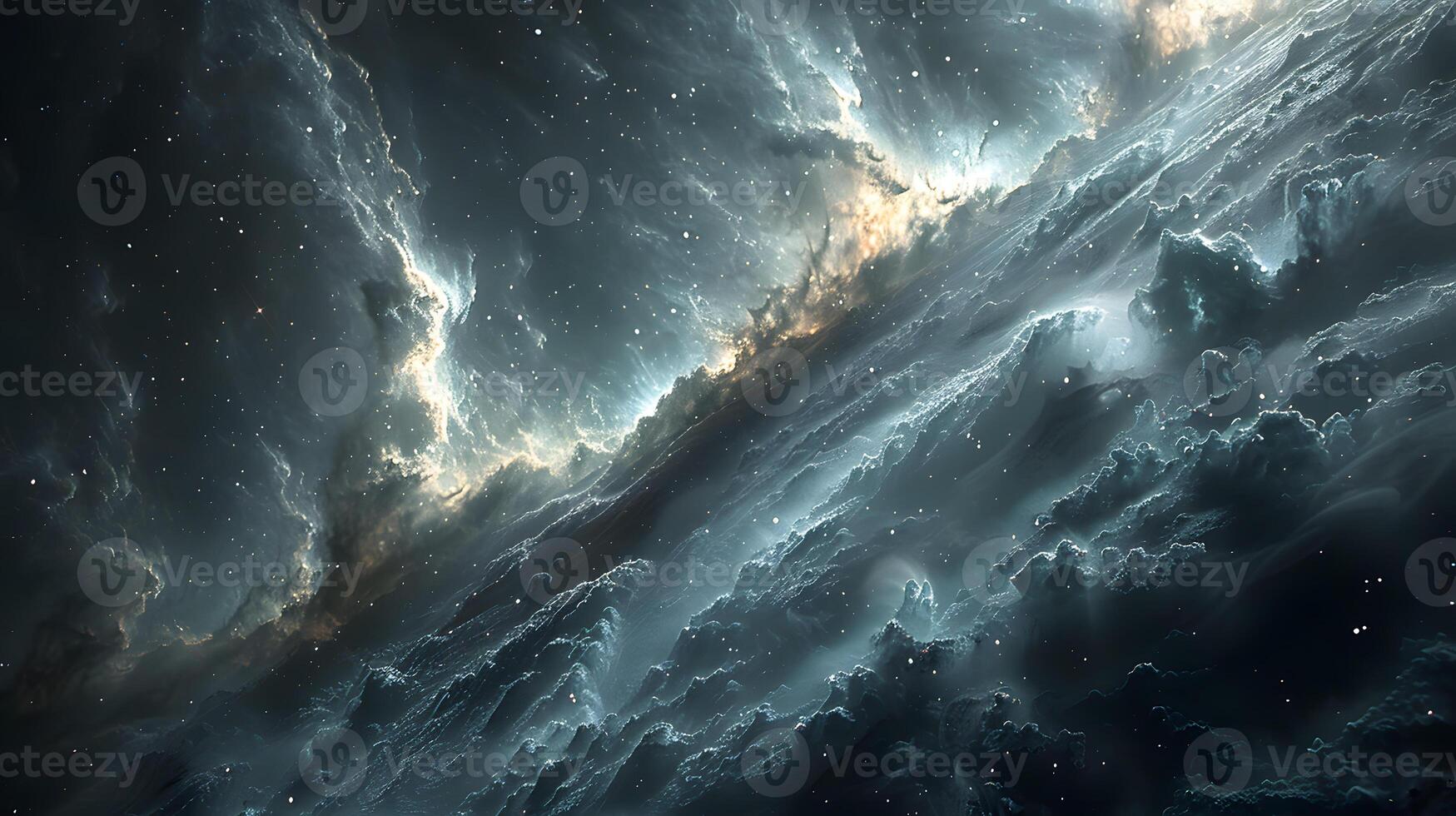 Cosmic storm in space, revealing celestial beauty photo