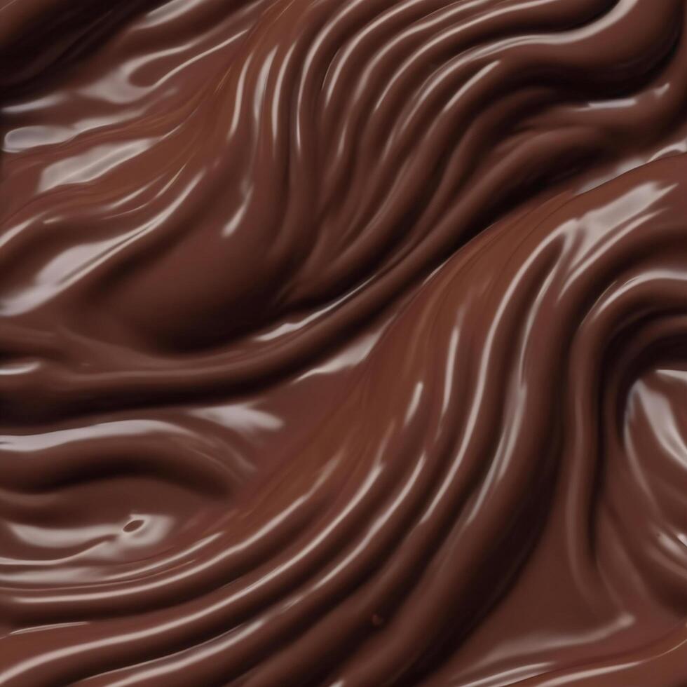 Liquid chocolate, texture, soft cream. Macro photography. Realistic food illustrations for advertising and packaging design photo