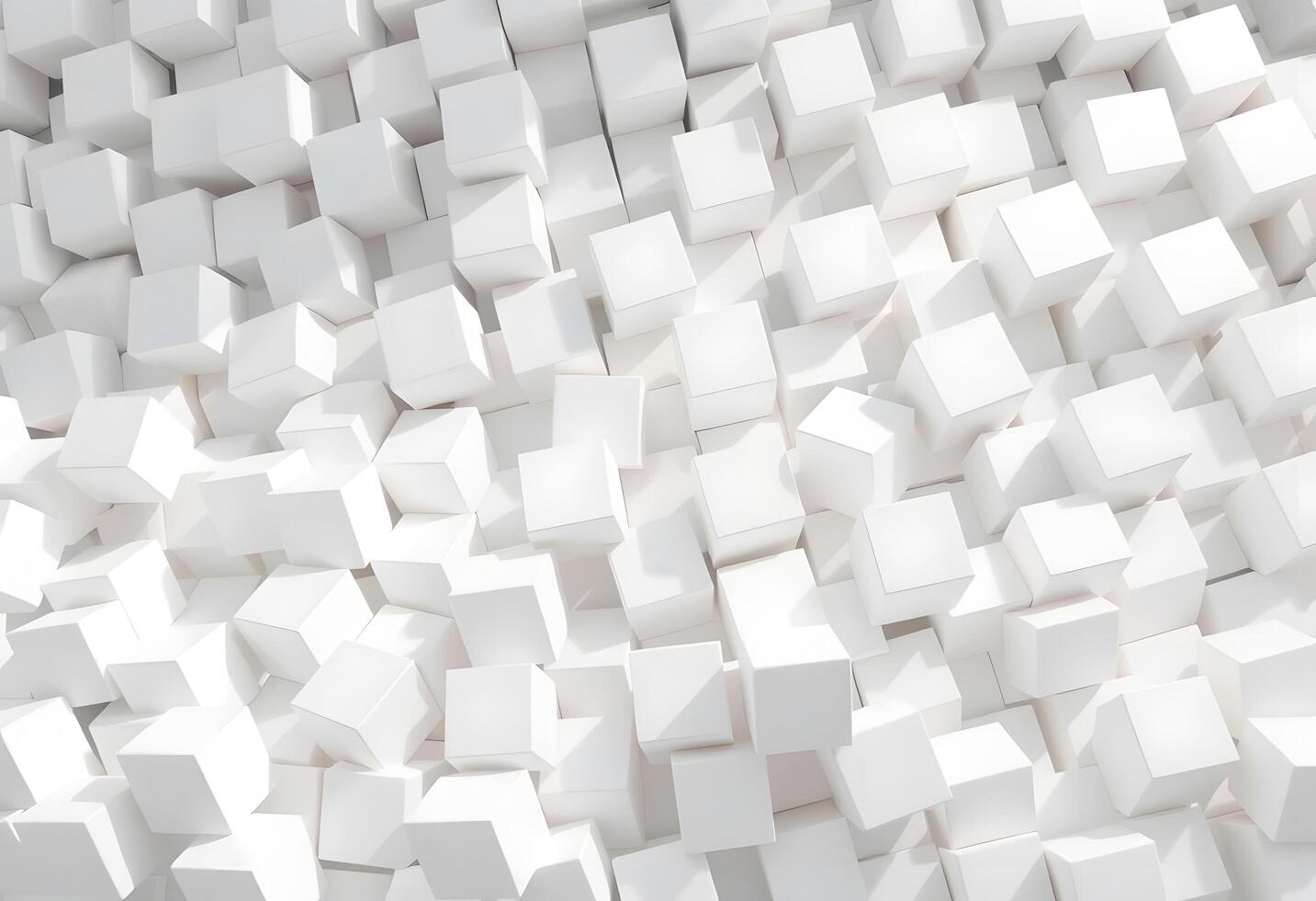 Abstract White Cubes Background with Shadows, Modern Design Element photo