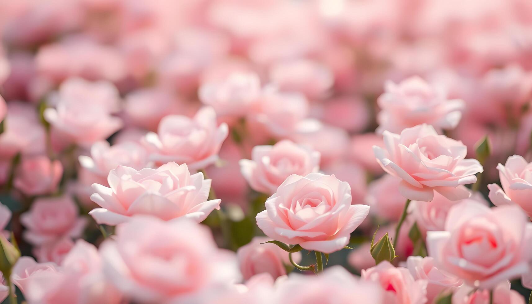 Blooming Pink Roses Garden Floral Background for Wedding and Romance photo