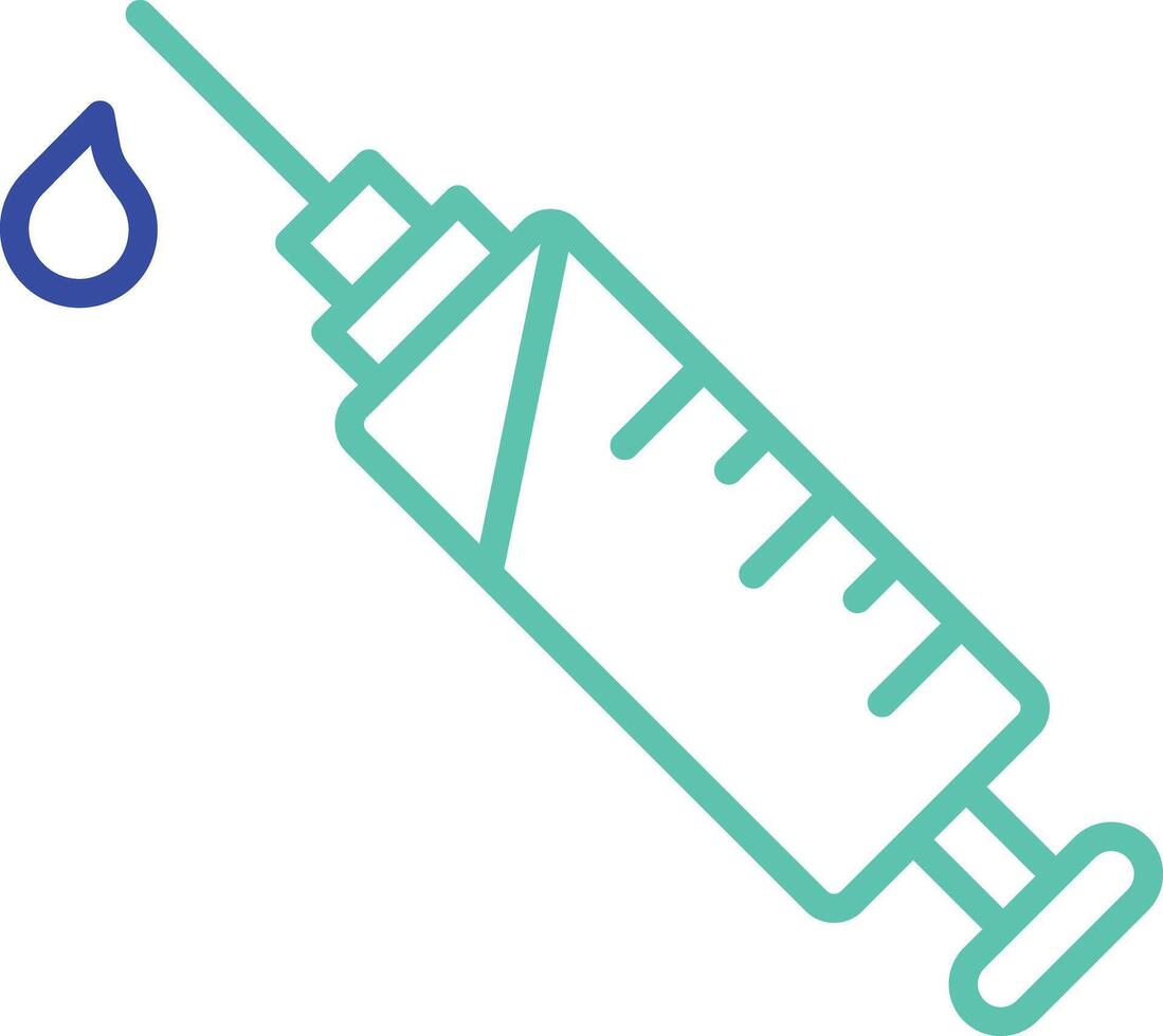 injection outline dual color icon vector