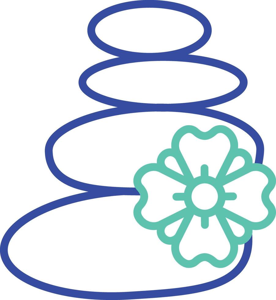 Bath stone outline dual color icon vector