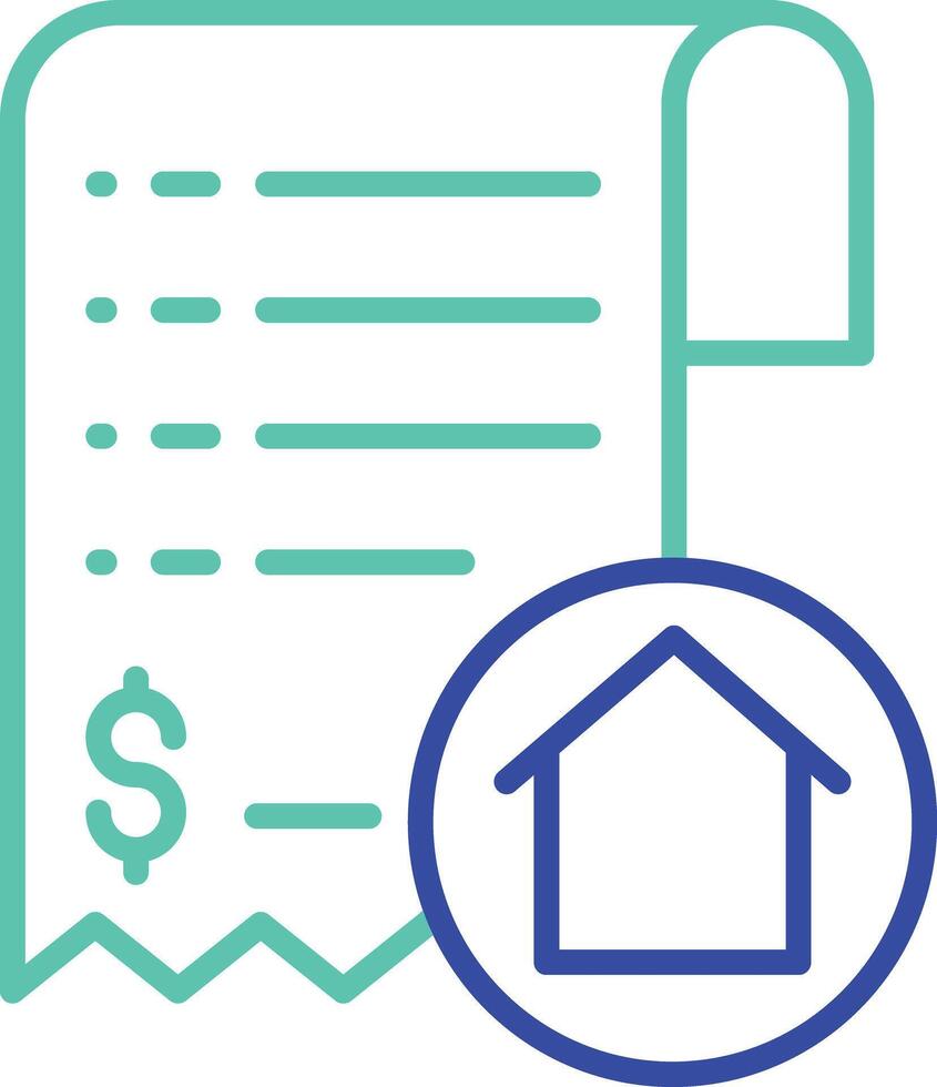 Rent payment outline dual color icon vector