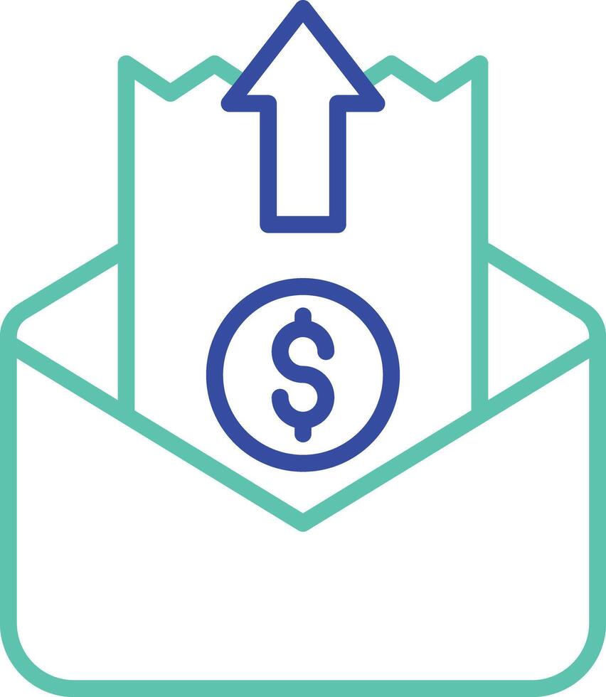 Upload invoice outline dual color icon vector