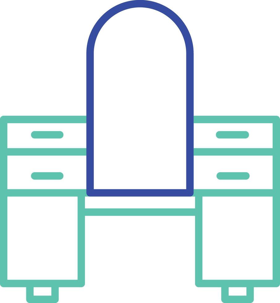 Dressing Table outline dual color icon vector
