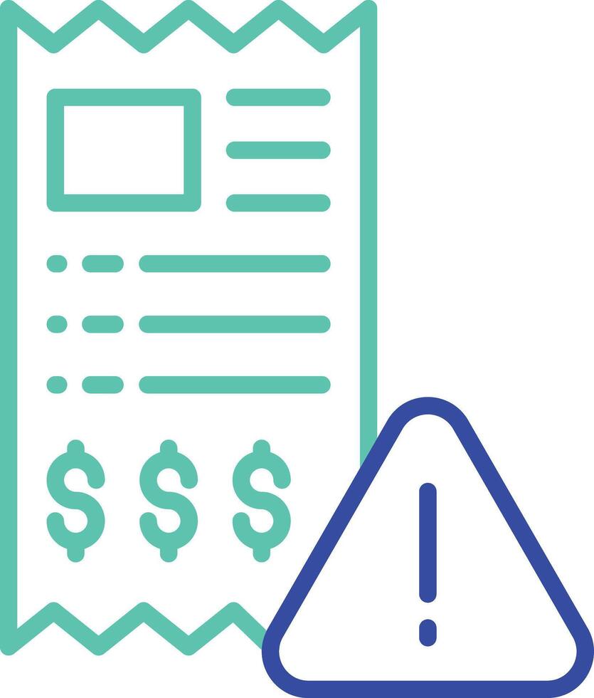 payment alert outline dual color icon vector