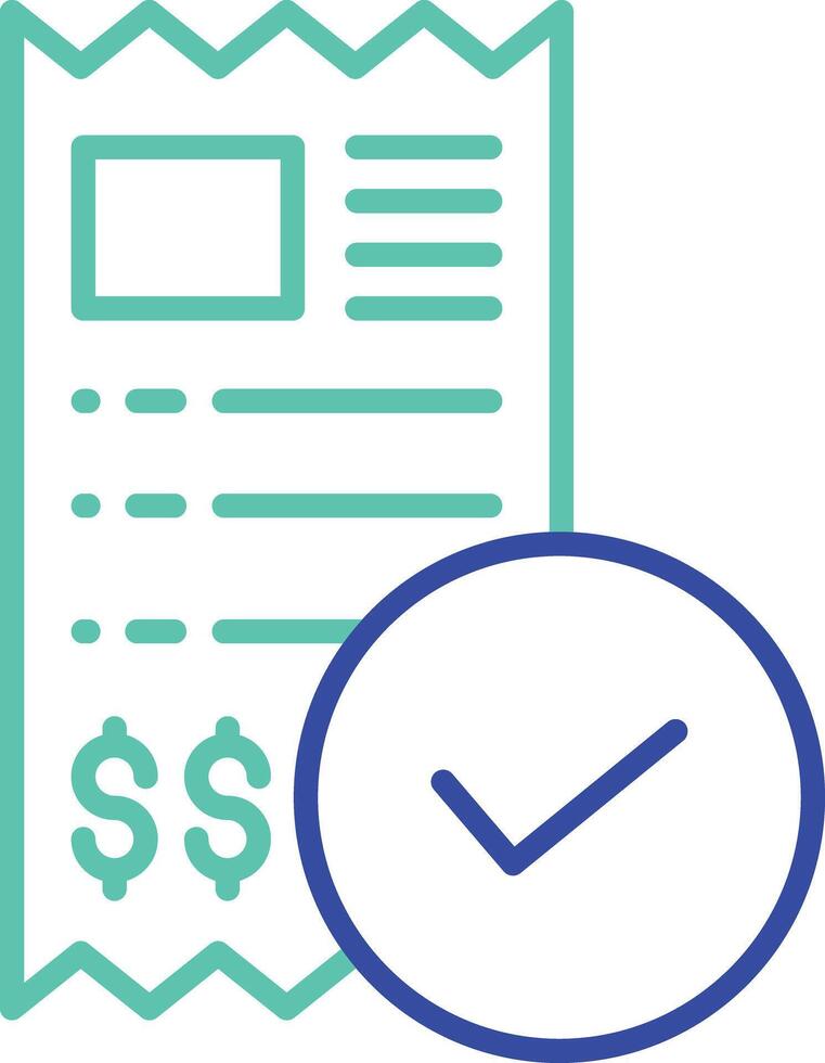 Approved payment outline dual color icon vector
