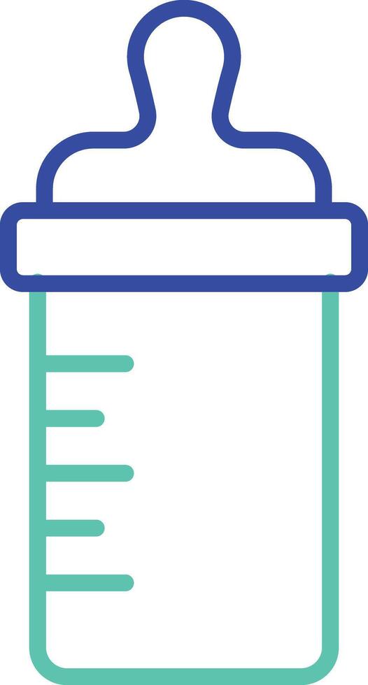 baby bottle outline dual color icon vector