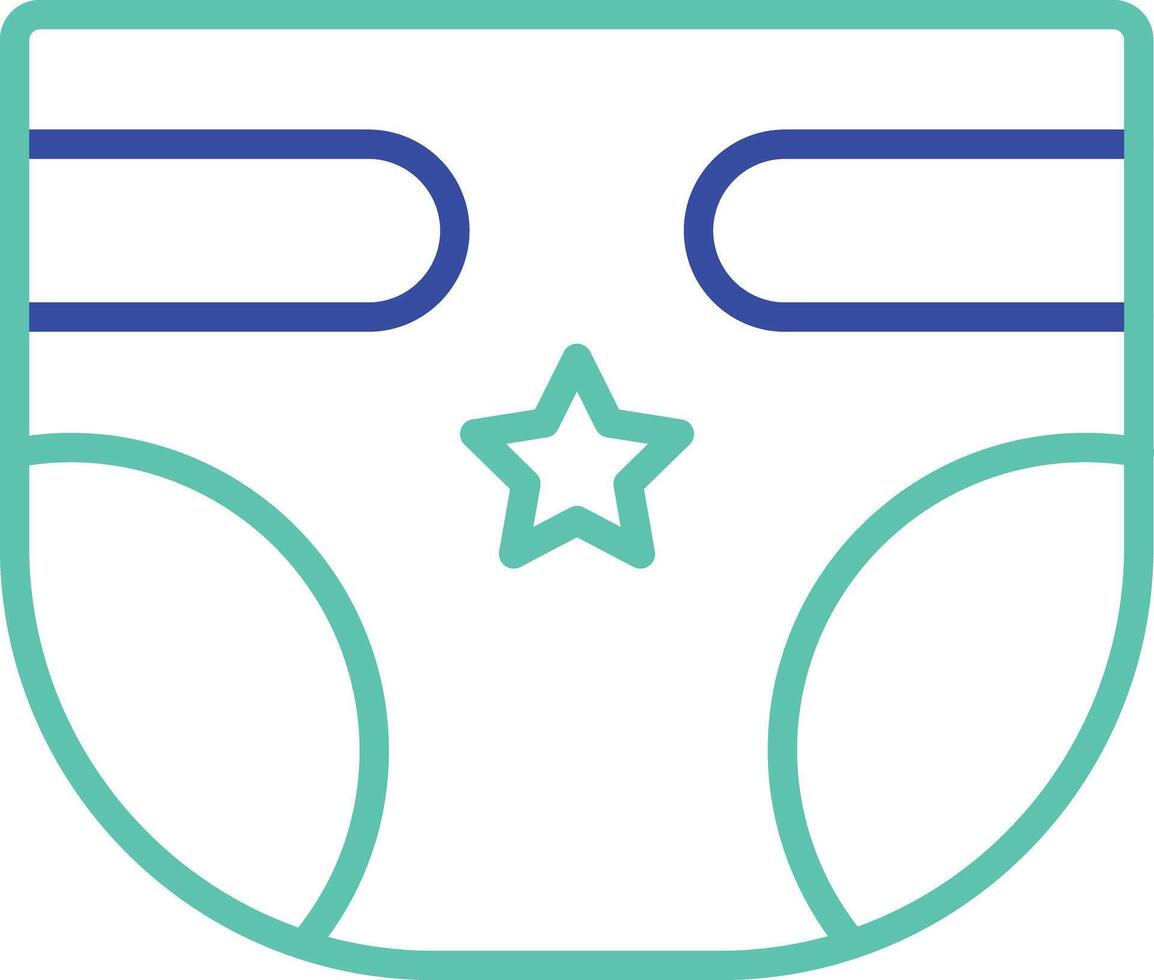 Diaper outline dual color icon vector