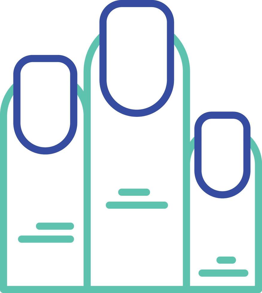 Finger outline dual color icon vector