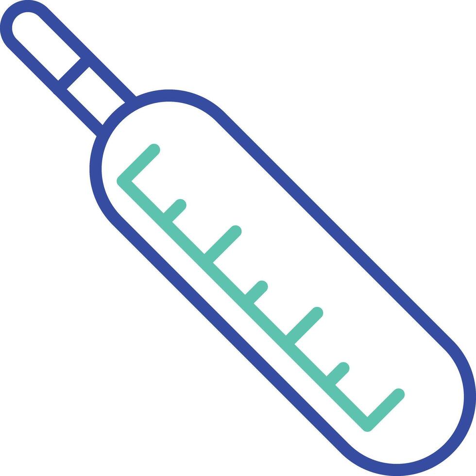 thermometer outline dual color icon vector