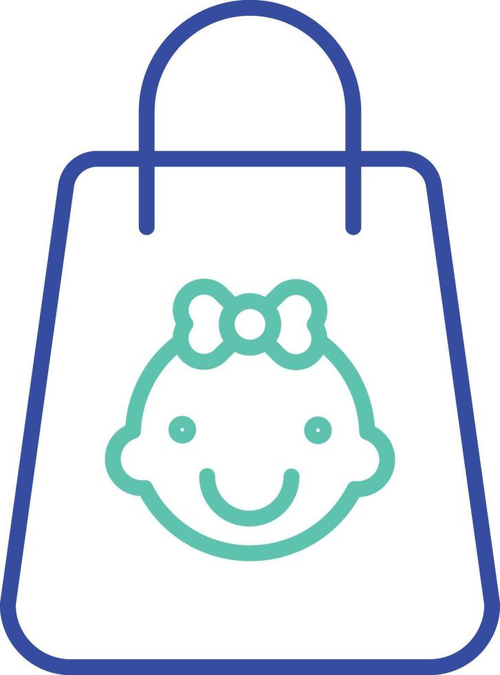 student bag outline dual color icon vector