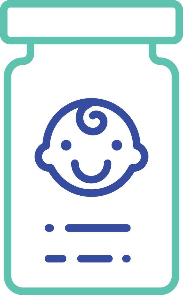Medicine bottle outline dual color icon vector