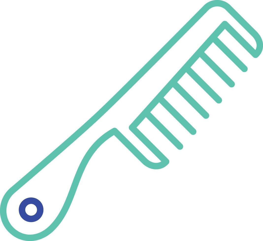 Comb outline dual color icon vector