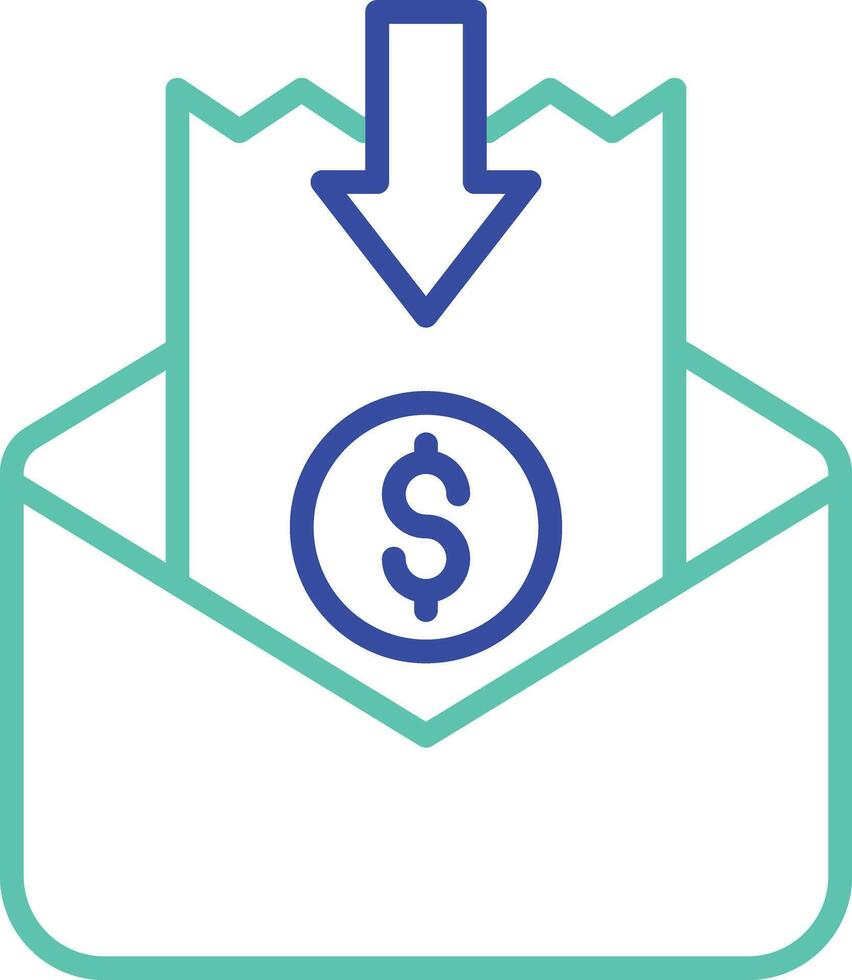 Download invoice outline dual color icon vector
