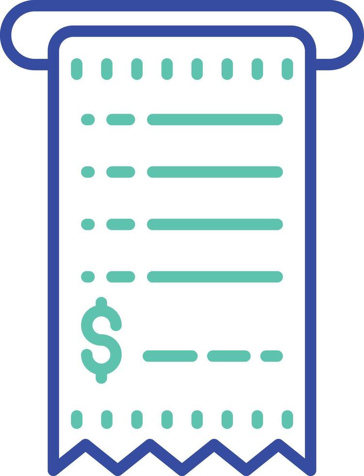 receipt outline dual color icon vector