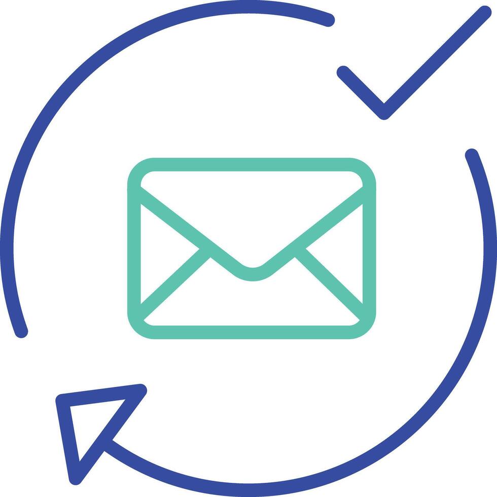 mail Approved outline dual color icon vector