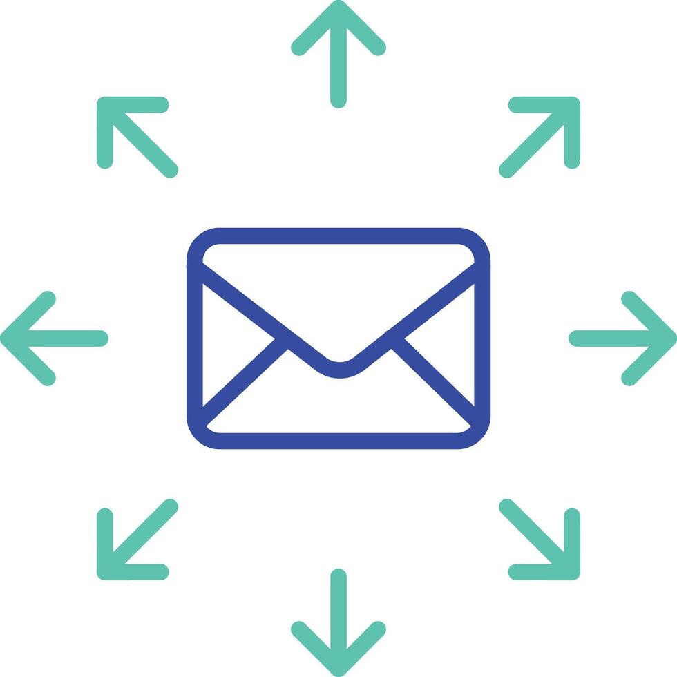 Bulk Mail outline dual color icon vector