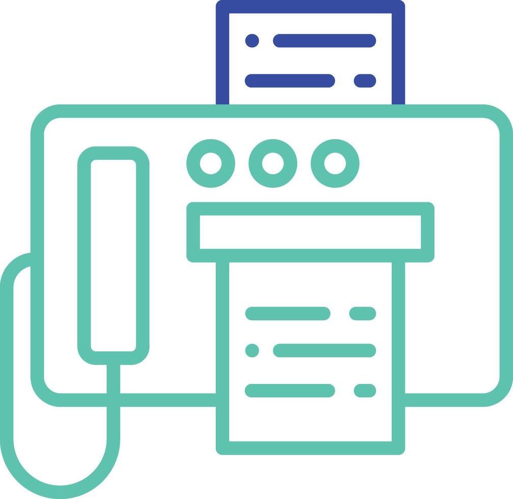 Fax Machine outline dual color icon vector