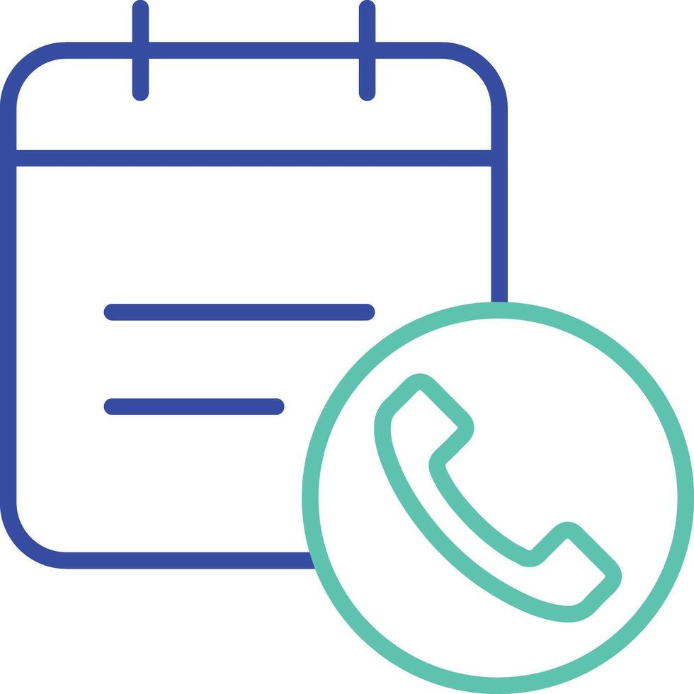Call date outline dual color icon vector