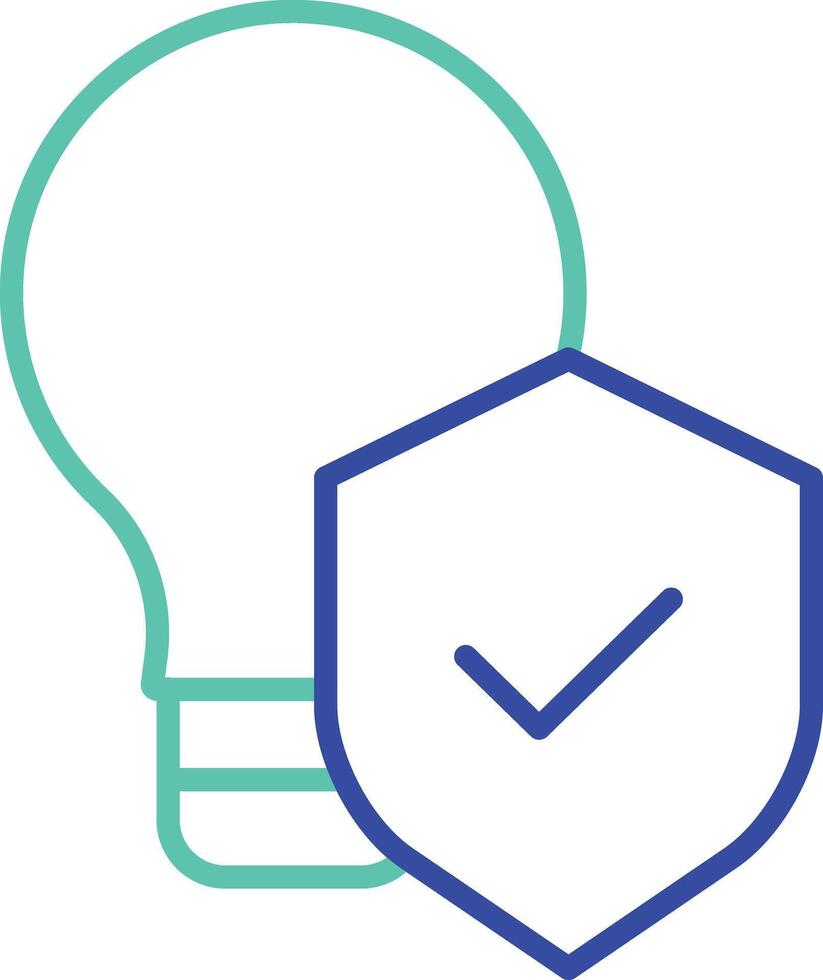 Intellectual Property outline dual color icon vector