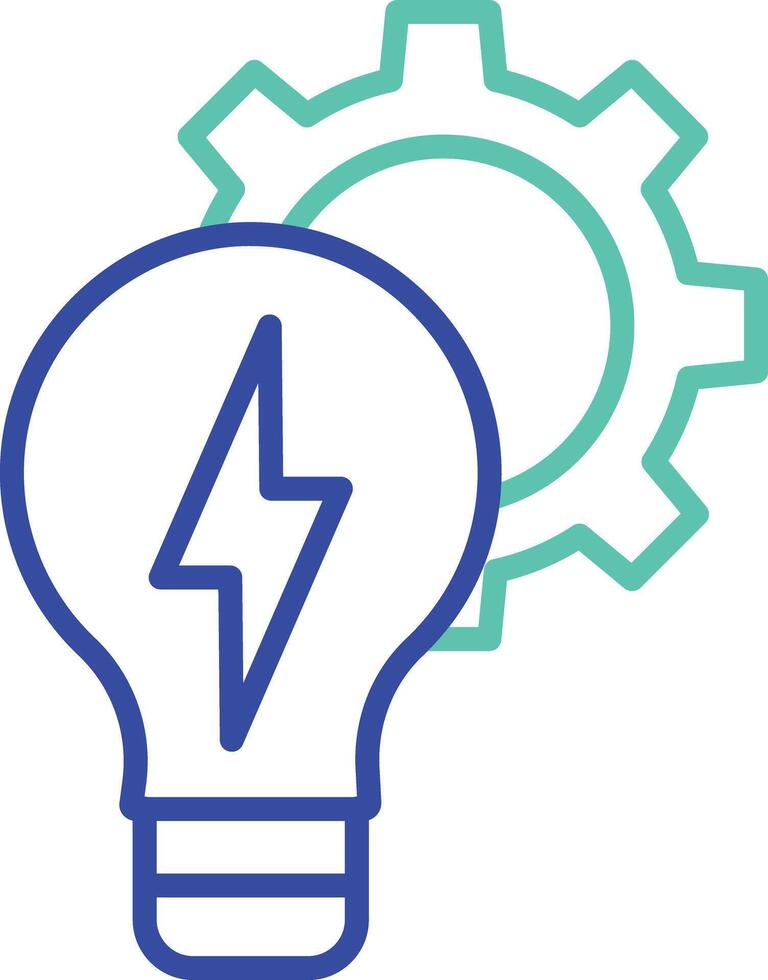 idea optimization outline dual color icon vector