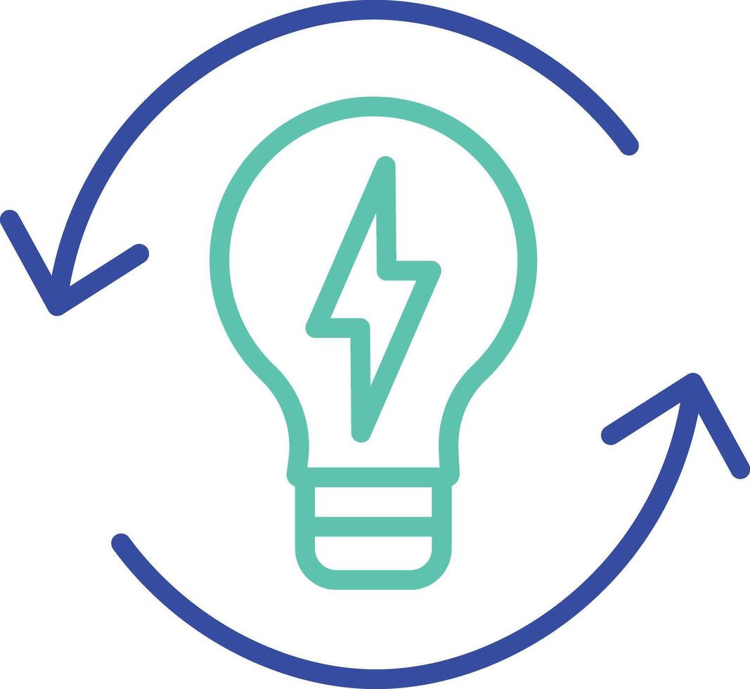 Idea Progression outline dual color icon vector