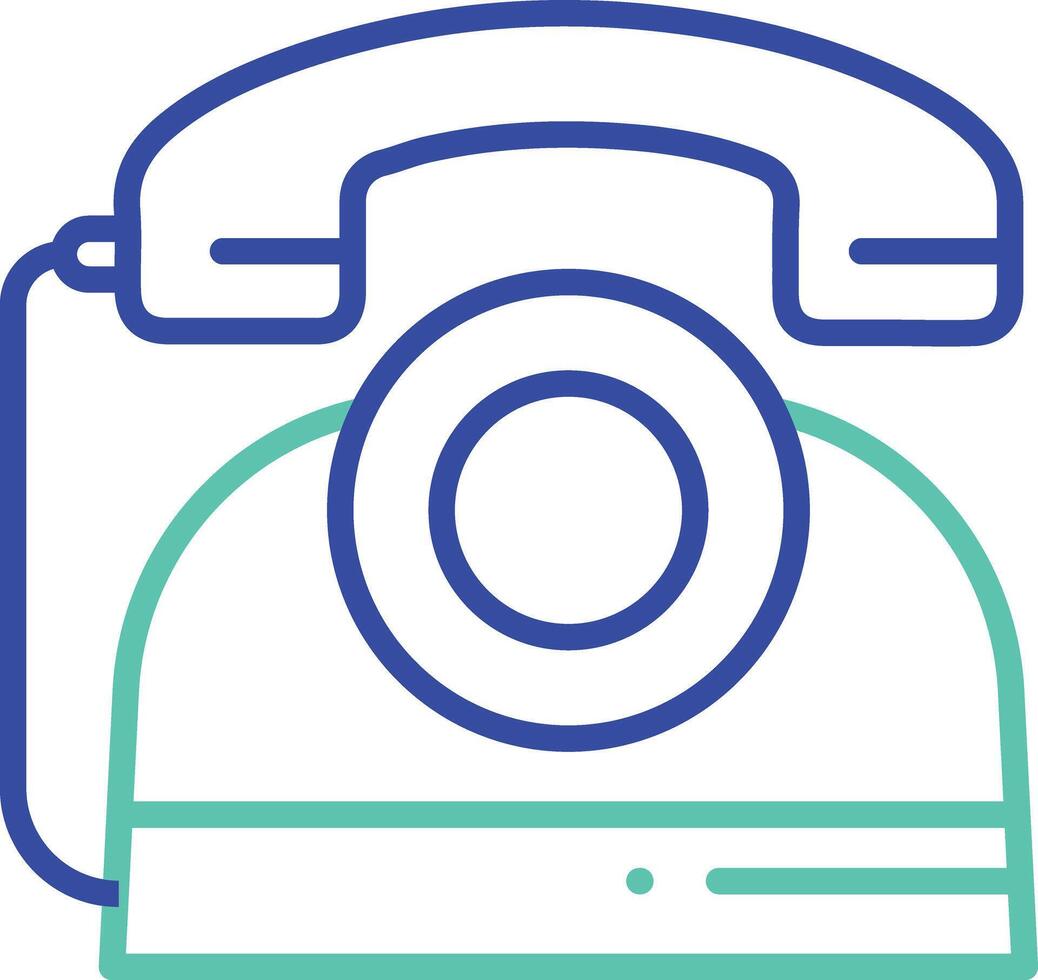 Dial Phone outline dual color icon vector
