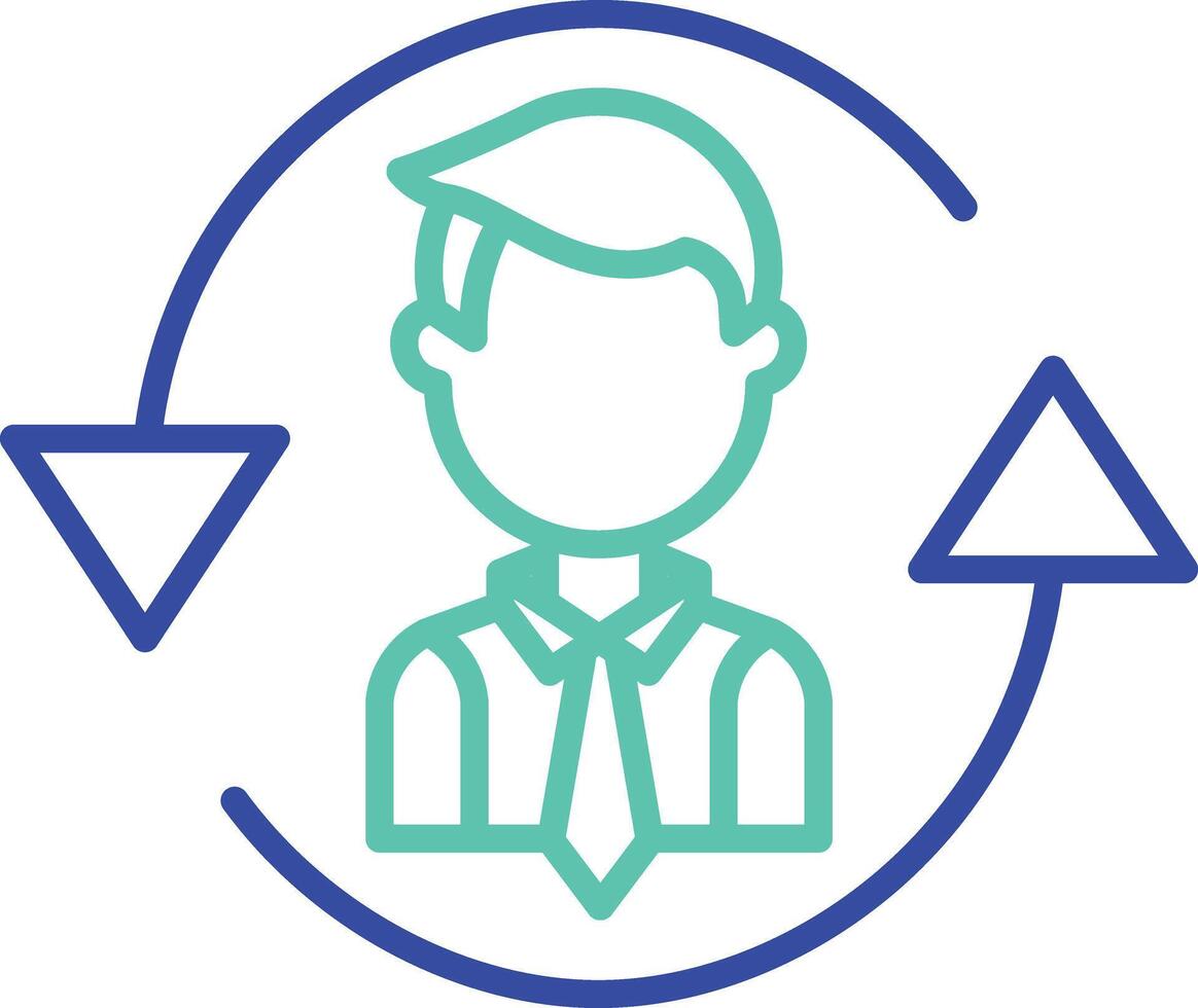 Business consultant outline dual color icon vector