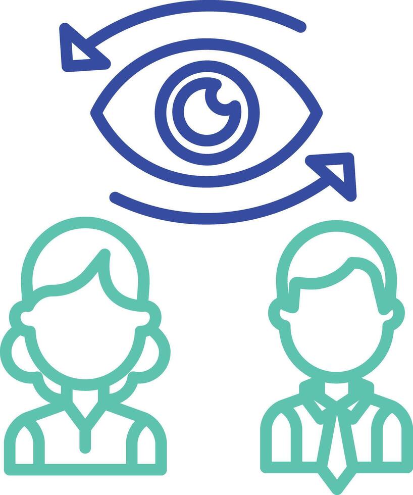Strategy monitoring outline dual color icon vector