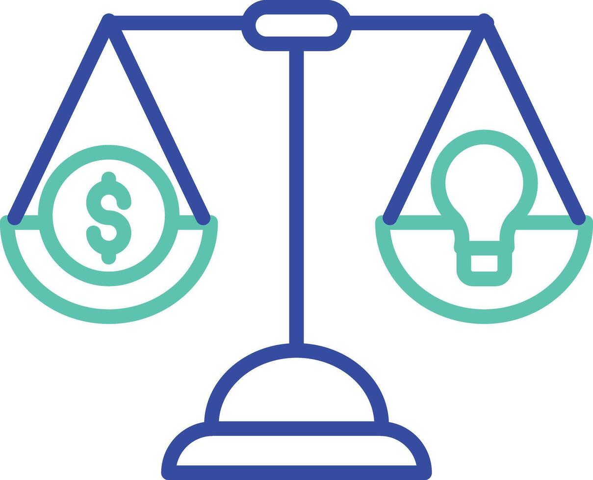 Balance outline dual color icon vector