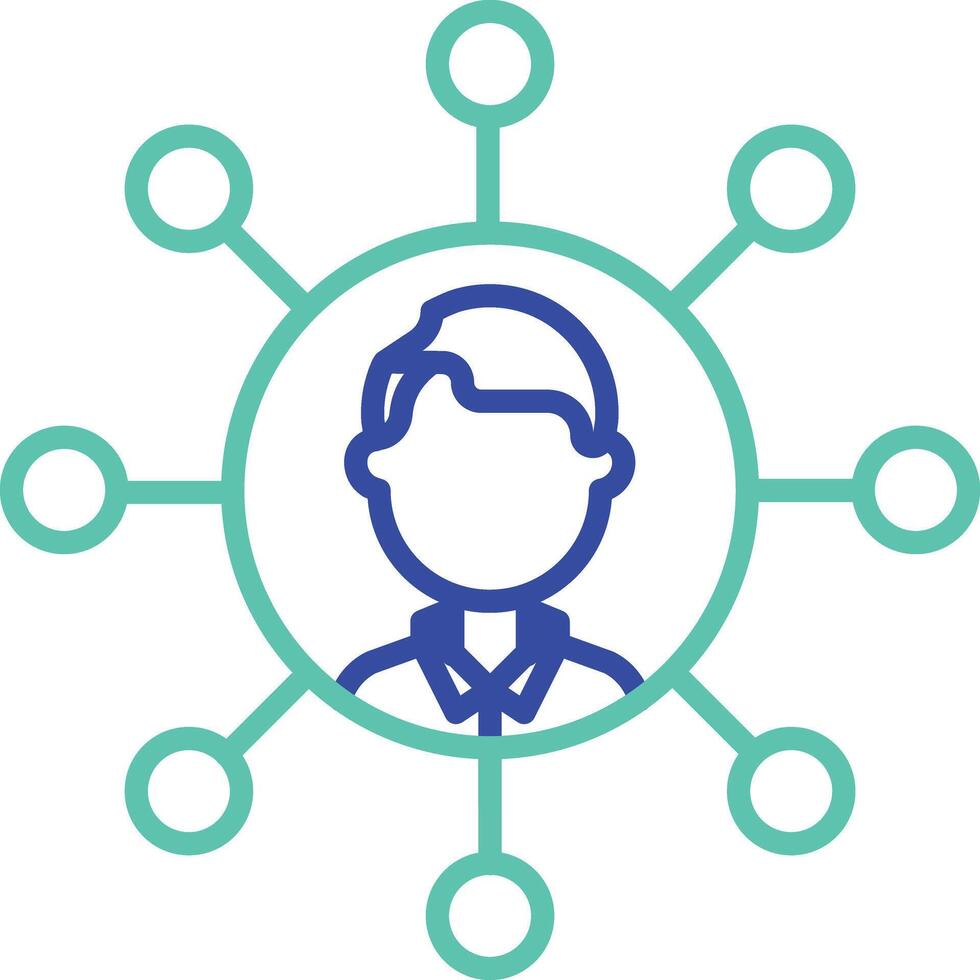 Enterprise outline dual color icon vector
