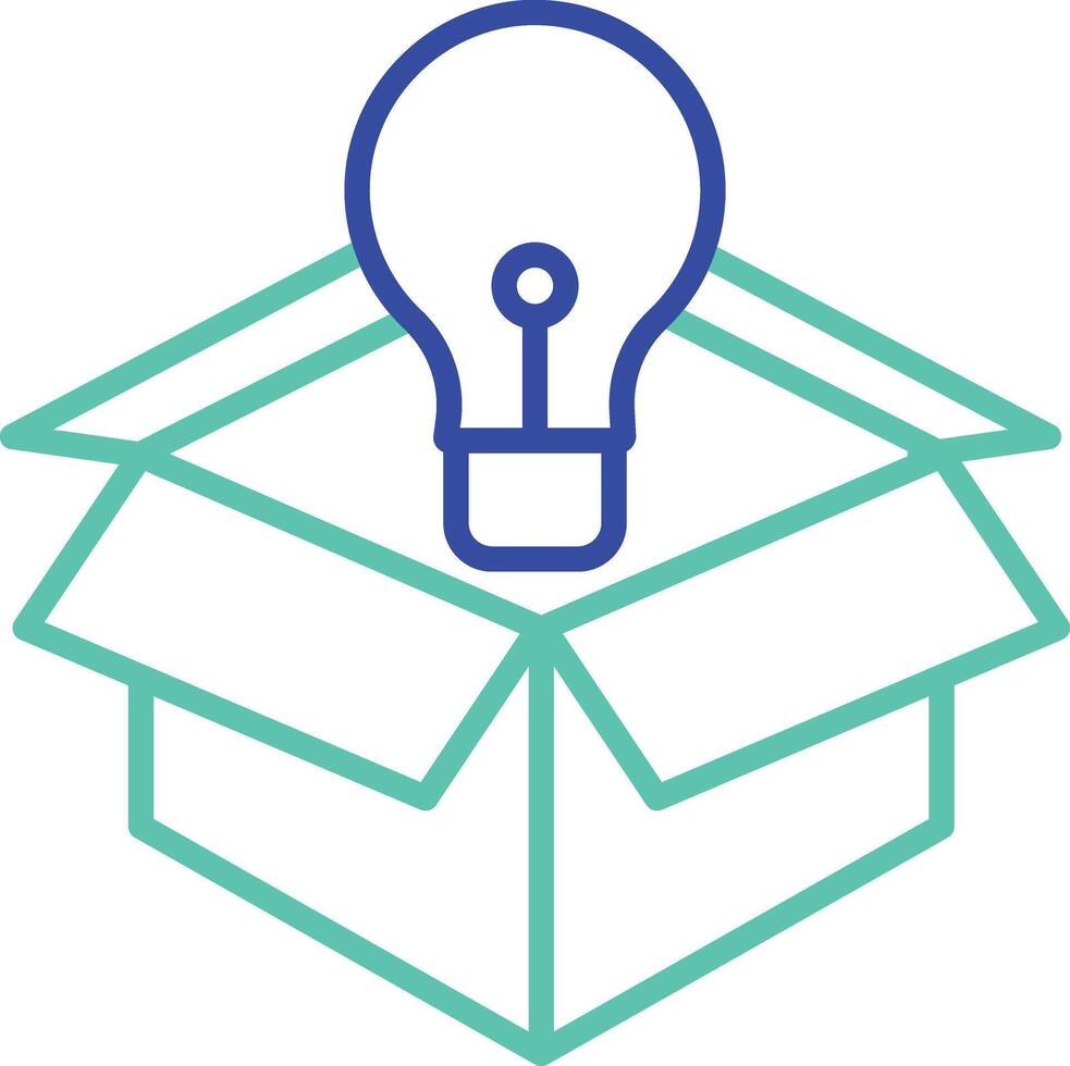 Product Idea outline dual color icon vector