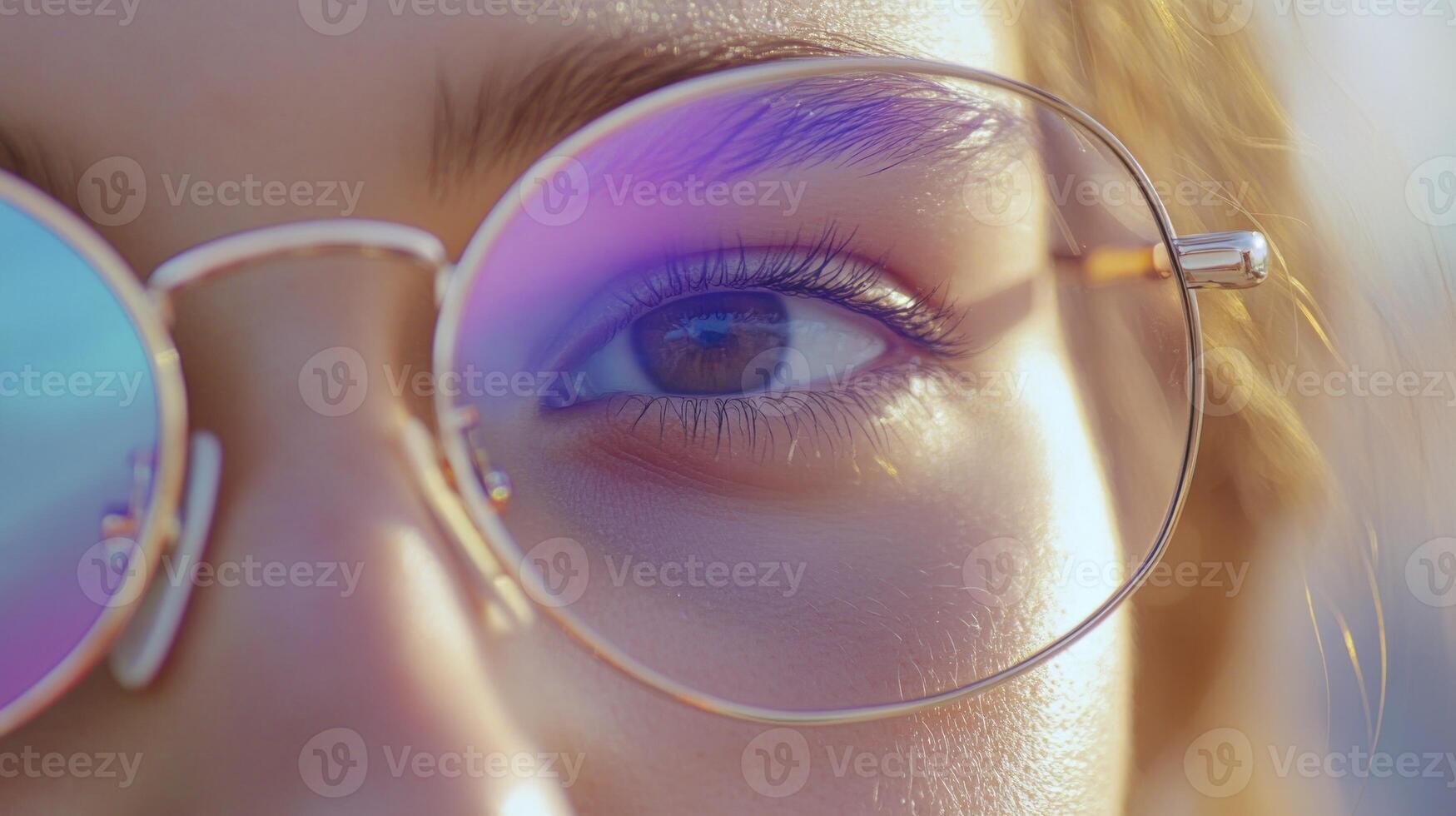 A close up of a woman wearing glasses photo