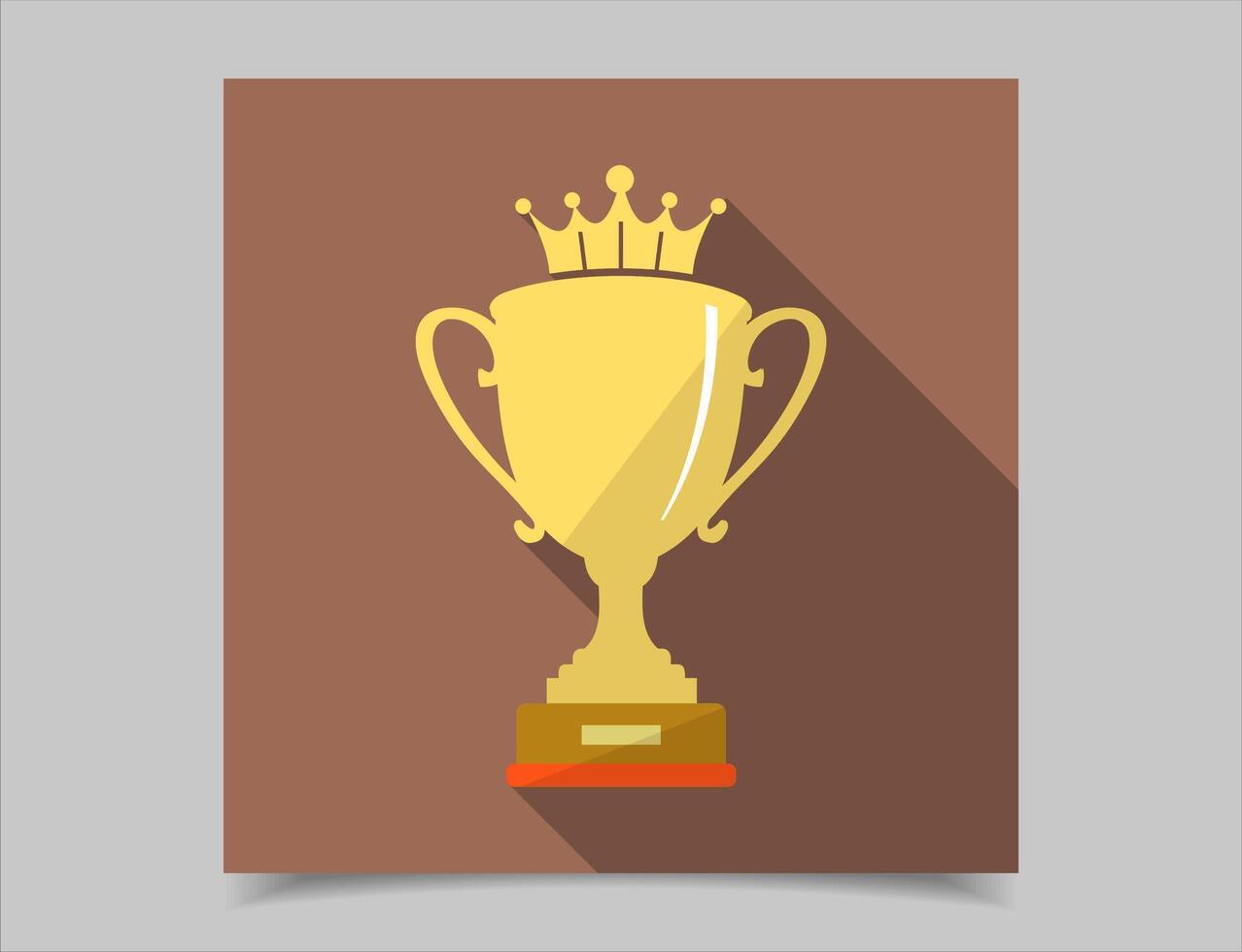 Sports trophies and award in flat design style illustration in brown background vector