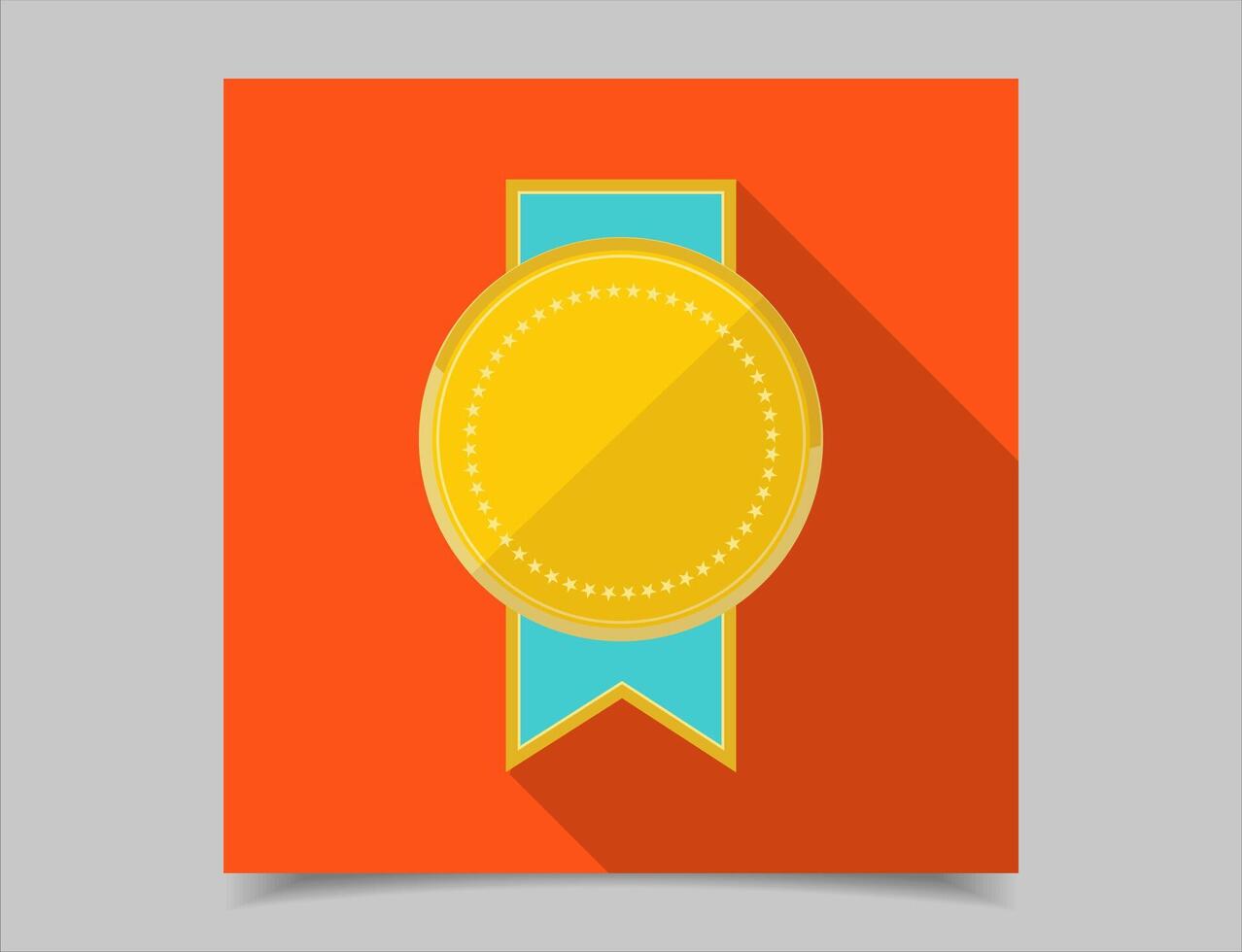 Gold medal with the name plate of the winner vector