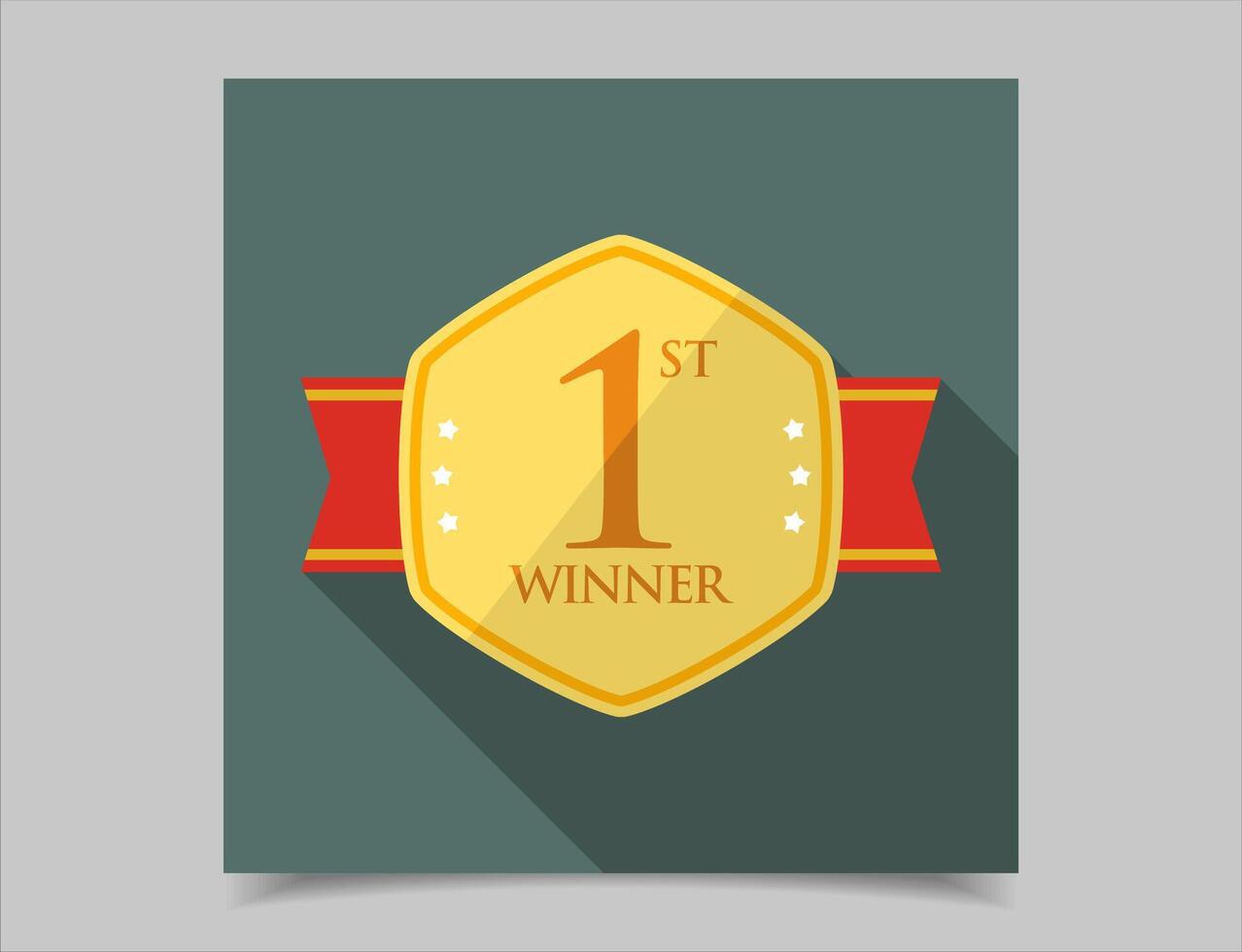 Trophies number 1 award in flat design style illustration vector