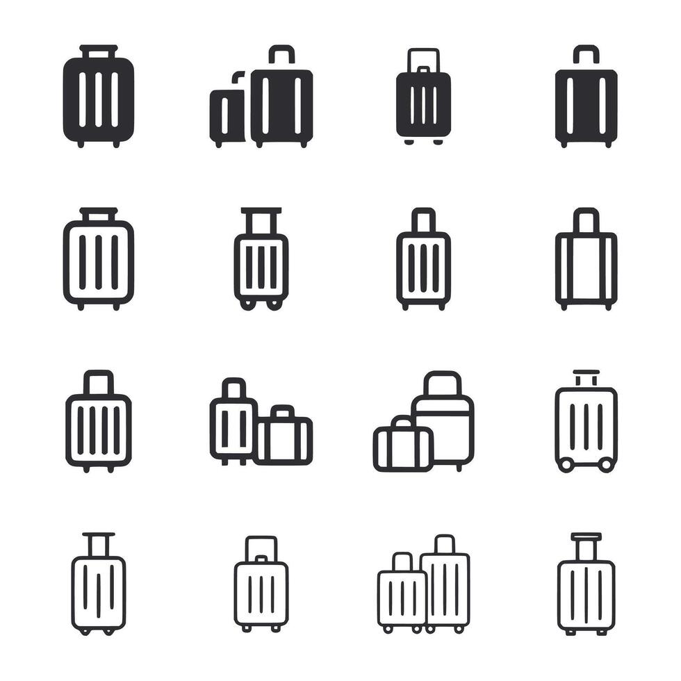 A set of luggage with a suitcase and a carry on bag vector