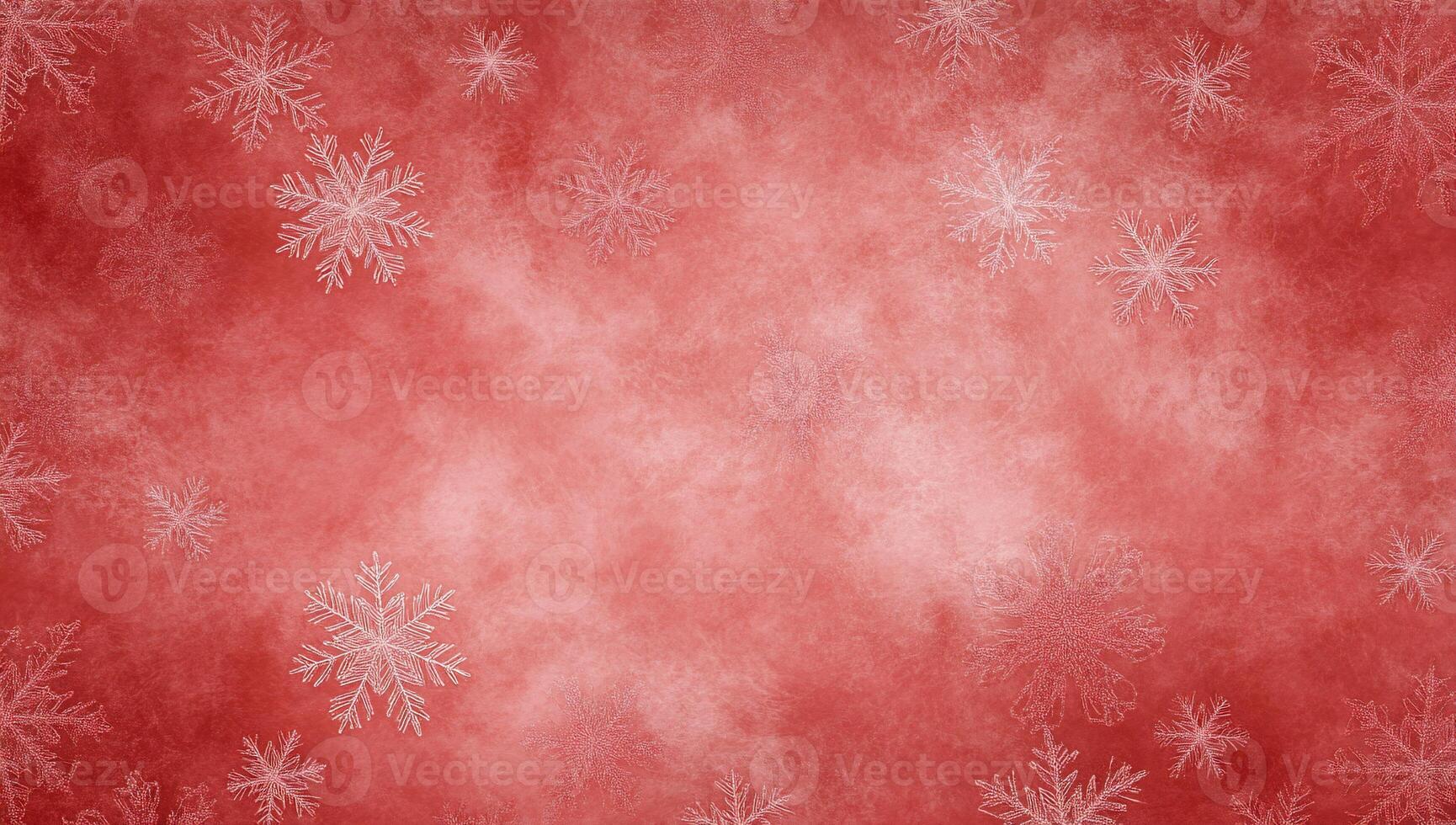 A festive red background with white snowflakes, ideal for holiday designs. photo
