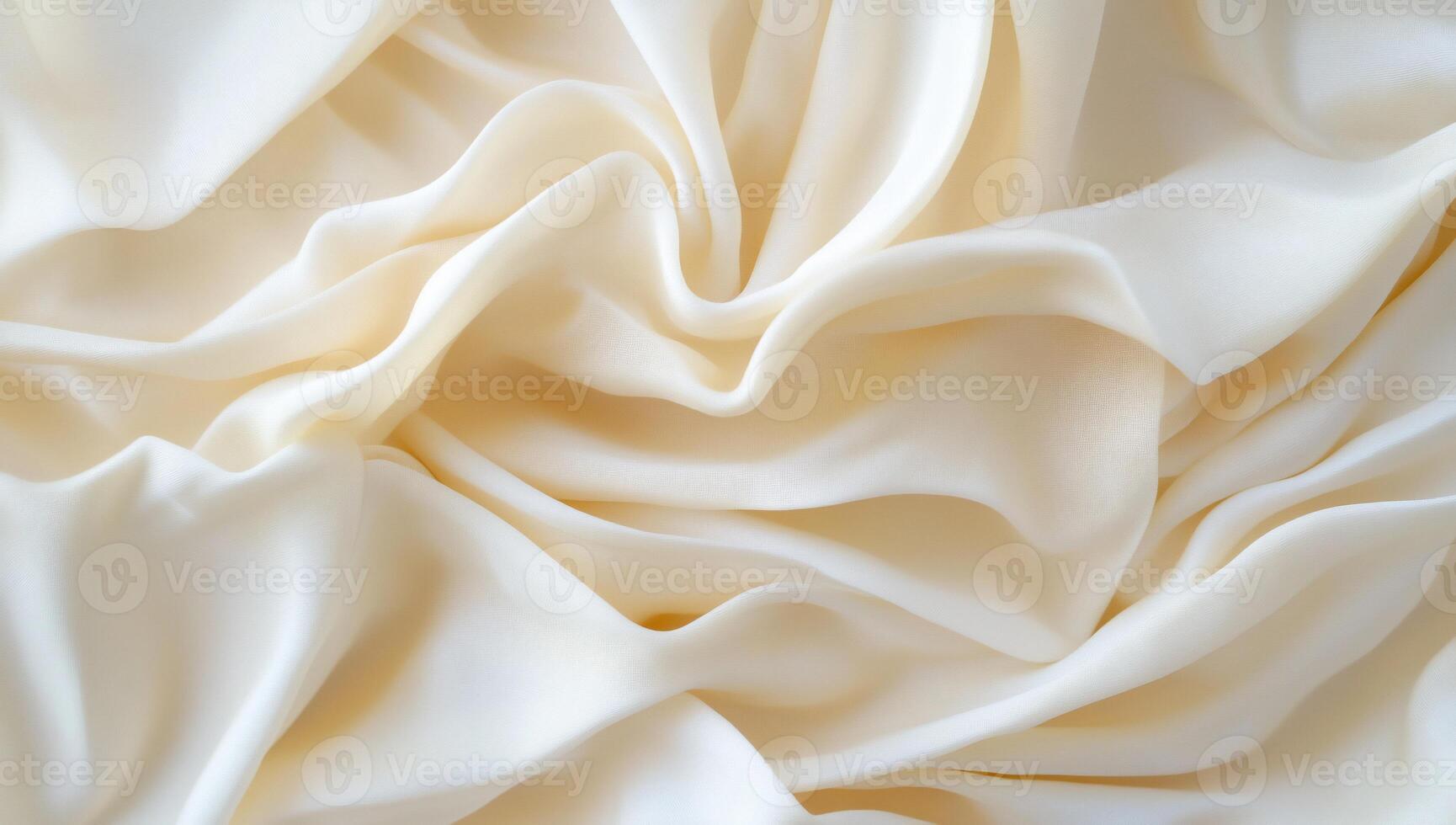 Soft, flowing cream-colored fabric with elegant drapes and folds. photo