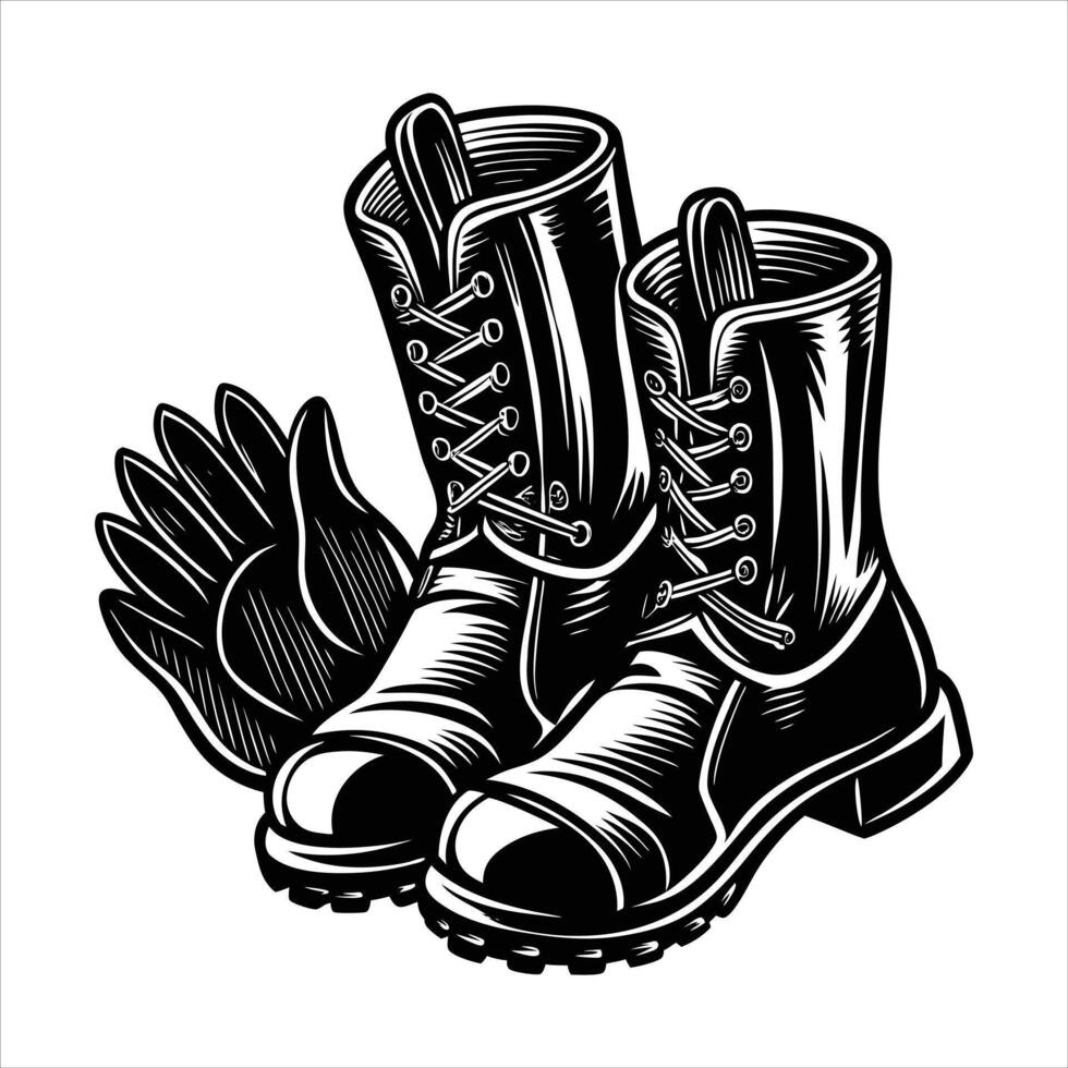 Gloves and boots icon. vector