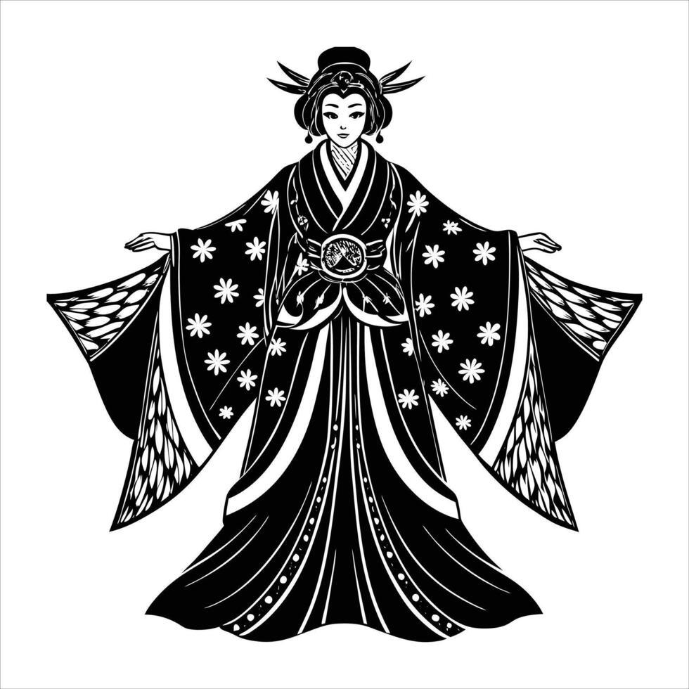 Traditional Japanese Kimono vector
