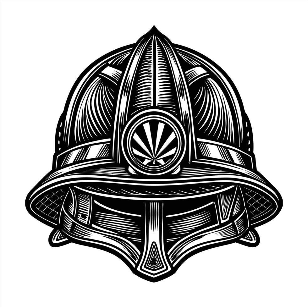 Firefighter helmet silhouette vector