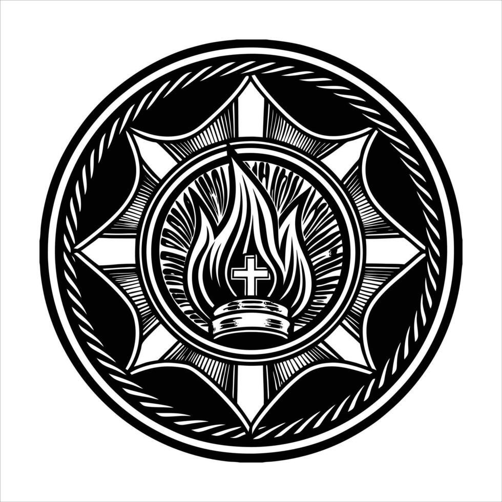 Monochrome Flame Logo vector