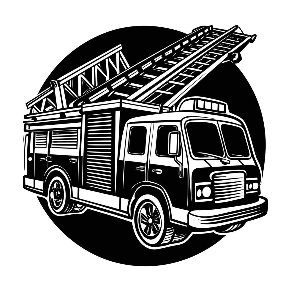 Fire Department Ladder Truck vector