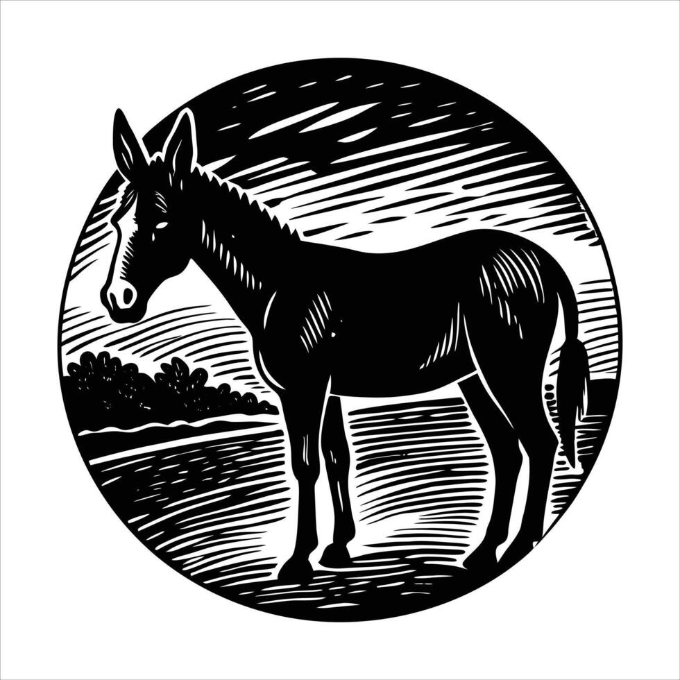 Animals Concept Featuring Mule. vector